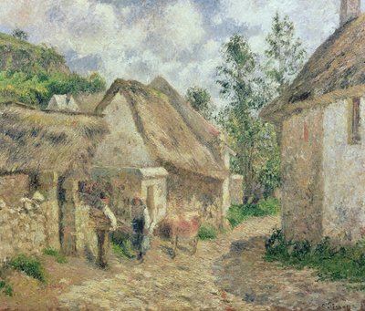 Een Straat in Auvers door Camille Jacob Pissarro