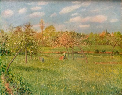 Appelbomen in Eragny, ochtendzon door Camille Jacob Pissarro