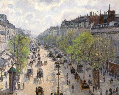 Boulevard Montmartre, lente, 1897 door Camille Jacob Pissarro