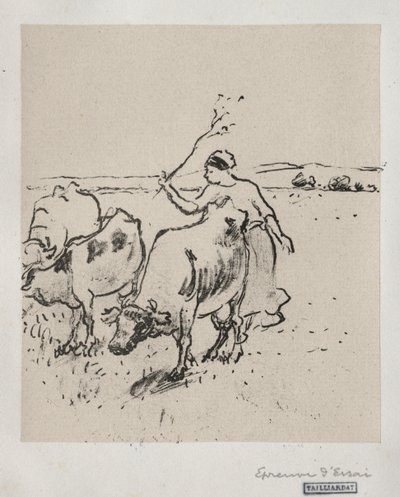 Koeherder door Camille Jacob Pissarro