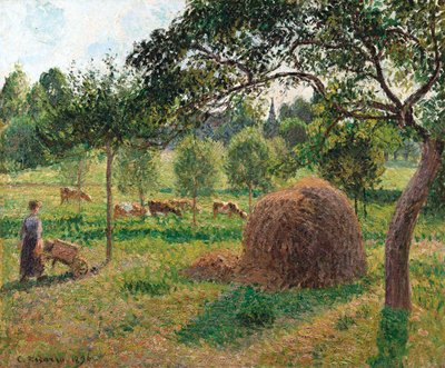 Schemering in Eragny, 1896 door Camille Jacob Pissarro
