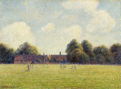 Hampton Court Green, 1891 door Camille Jacob Pissarro