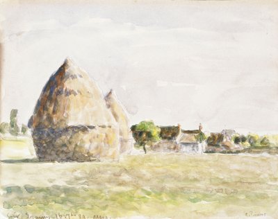 Hooiberg, Avond Eragny door Camille Jacob Pissarro