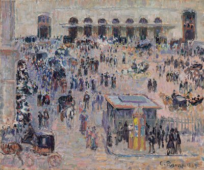 La Place du Havre en het Gare Saint-Lazare door Camille Jacob Pissarro