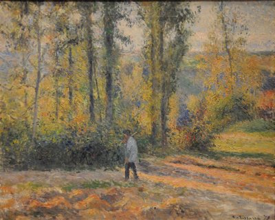Landschap met een jager, Pontoise door Camille Jacob Pissarro