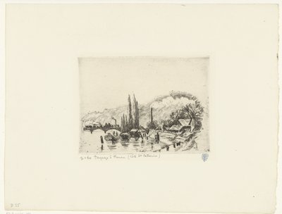 Landschap bij Rouen door Camille Jacob Pissarro