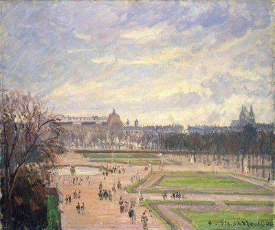 De tuin van de Tuilerieën. Schilderij van Camille Pissaro (1830-1903), olieverf op doek door Camille Jacob Pissarro