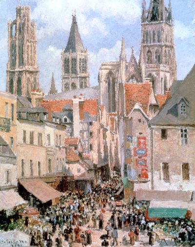 Levine en Walk Rouen, 1898 door Camille Jacob Pissarro