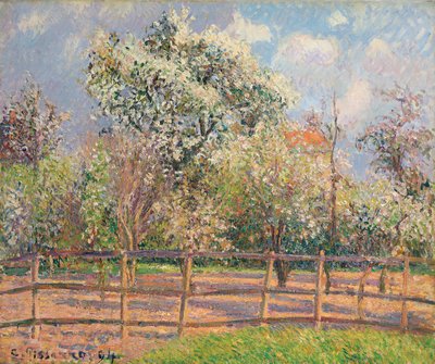 Perenbomen in bloei, Eragny, 1894 door Camille Jacob Pissarro