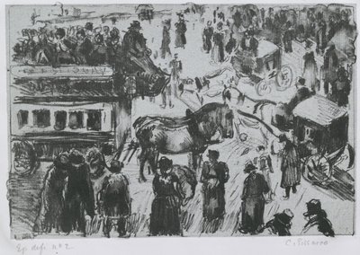 Place du Havre, Parijs, c. 1897 door Camille Jacob Pissarro