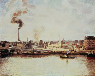 Saint-Sever Kade in Rouen door Camille Jacob Pissarro