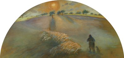Herder en schapen door Camille Jacob Pissarro