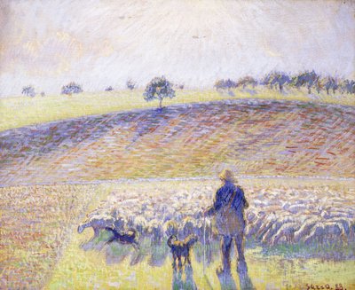 Herder met Schapen, 1888 door Camille Jacob Pissarro