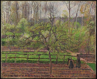 Lente, Grijs Weer, Eragny, 1895 door Camille Jacob Pissarro