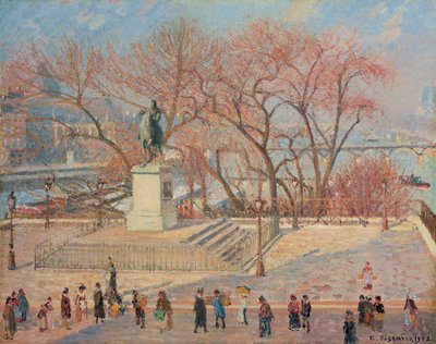 Standbeeld van Hendrik IV, ochtend, zon, 1902 door Camille Jacob Pissarro