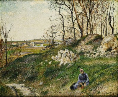 De Koolplukkers, Pontoise; Les Carrieres du Chou, Pontoise, 1882 door Camille Jacob Pissarro