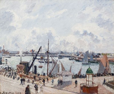 De Buitenhaven van Le Havre. Ochtend. Zon door Camille Jacob Pissarro