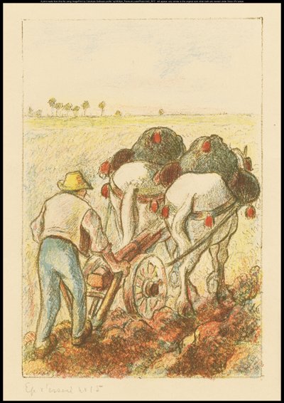 De Ploeg, frontispice voor "Les Temps Nouveaux", 1901 door Camille Jacob Pissarro