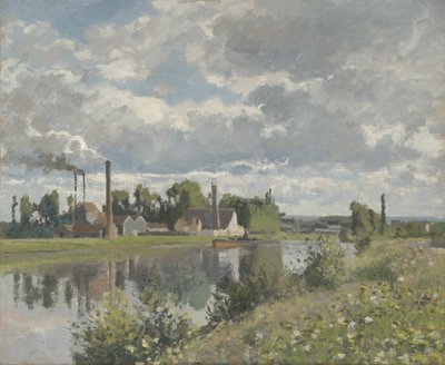 De rivier Oise bij Pontoise, 1873 door Camille Jacob Pissarro