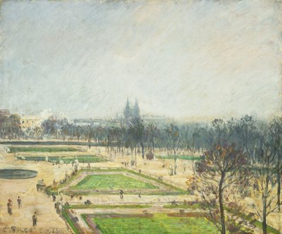De Vijvers van de Tuilerieën, Mist door Camille Jacob Pissarro