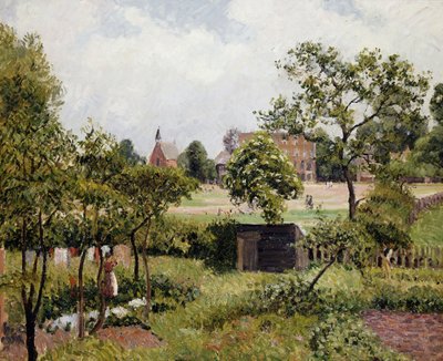 Een Uitzicht op Stamford Brook Common; Vue de Stamford Brook Common, 1897 door Camille Jacob Pissarro