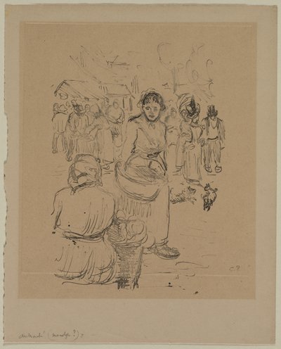 Op de markt door Camille Pissarro