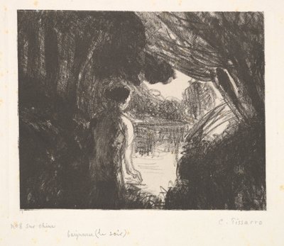 Bader, Avond door Camille Jacob Pissarro