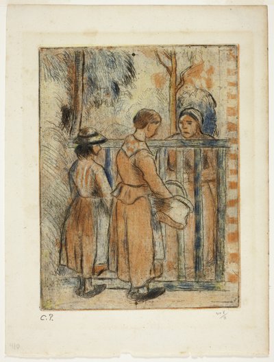 Bedelaressen, ca. 1894 door Camille Pissarro