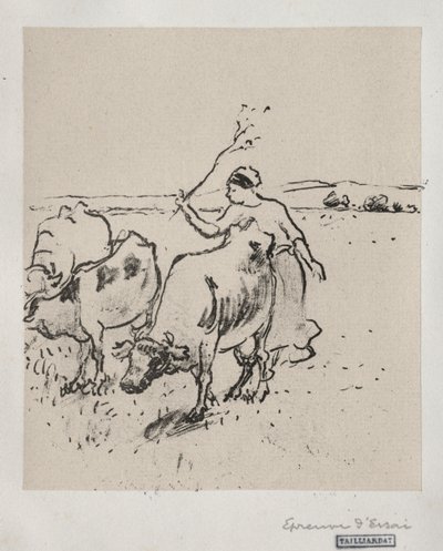 Koeherder door Camille Pissarro