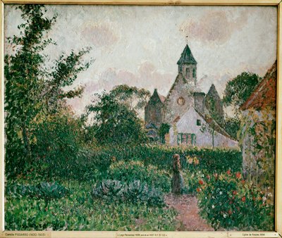 Kerk van Knokke (olieverf op doek) door Camille Pissarro
