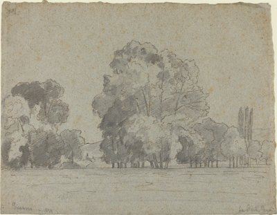 Boomgaard door Camille Pissarro