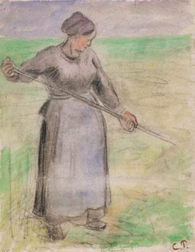 Hooimaker door Camille Pissarro