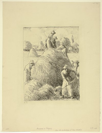 Hooilanders van Eragny door Camille Pissarro