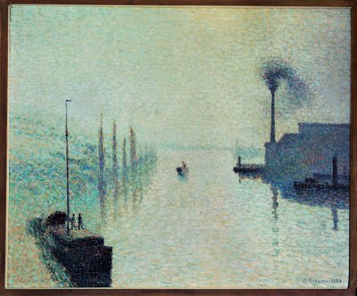 Lacroix-eiland, Rouen, mist (olieverf op doek) door Camille Pissarro