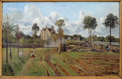 Landschap. Uitzicht op Louveciennes door Camille Jacob Pissarro