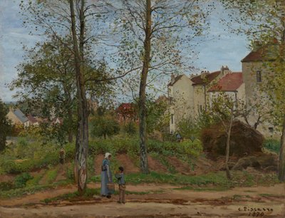 Landschap bij Louveciennes (herfst) door Camille Pissarro