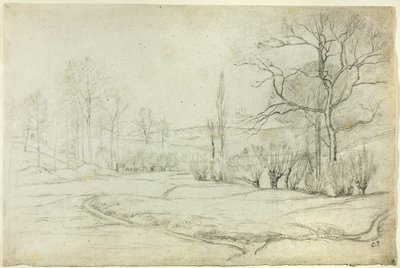 Landschap in Montfoucault door Camille Pissarro