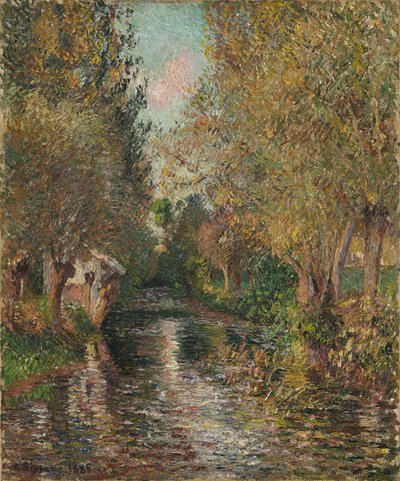 De wasplaats bij Bazincourt door Camille Pissarro