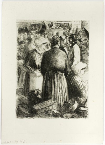 Markt in Pointoise door Camille Pissarro