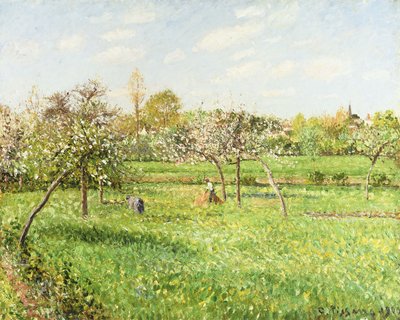 Ochtend, Lente, Grijs Weer, Eragny door Camille Jacob Pissarro
