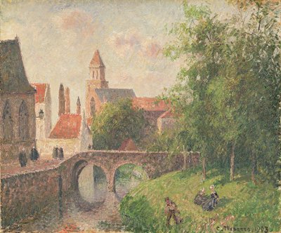 Oude Brug, Brugge door Camille Pissarro