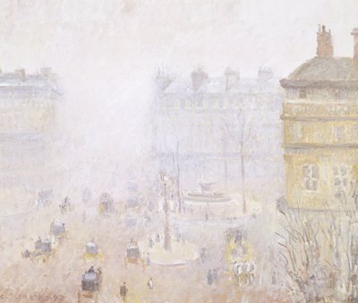 Place du Theatre Francais: Mist Effect door Camille Jacob Pissarro