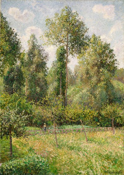 Populieren, Éragny, 1895 door Camille Jacob Pissarro