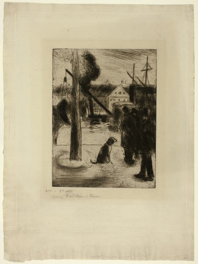 Promenade in Rouen: Cours Boieldieu door Camille Pissarro