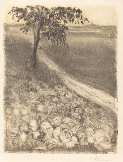 Weg langs een koolveld, ca. 1880 door Camille Pissarro