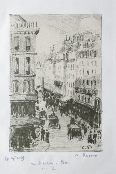 Rue Saint-Lazare, Parijs, 1897 door Camille Pissarro
