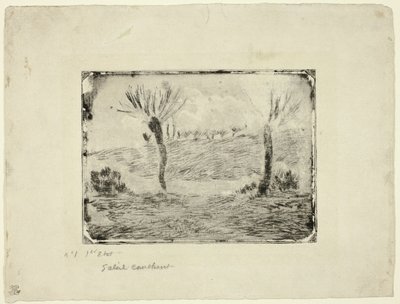 Ondergaande zon door Camille Pissarro