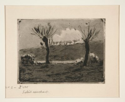 Zonsondergang door Camille Pissarro