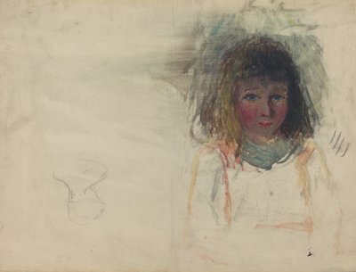 De zoon van de kunstenaar Georges [verso], ca. 1880 door Camille Pissarro