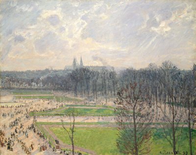 De tuin van de Tuilerieën op een wintermiddag door Camille Jacob Pissarro